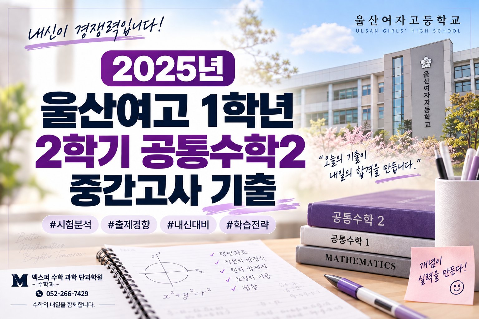 2025년 울산여고 1학년 2학기 공통수학2 중간고사 기출분석 — 옥동 멕스퍼 수학학원